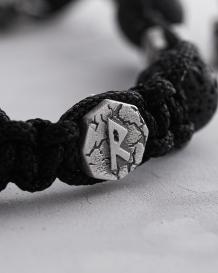 Чоловічий браслет RUNES (лава) / Браслети + 3