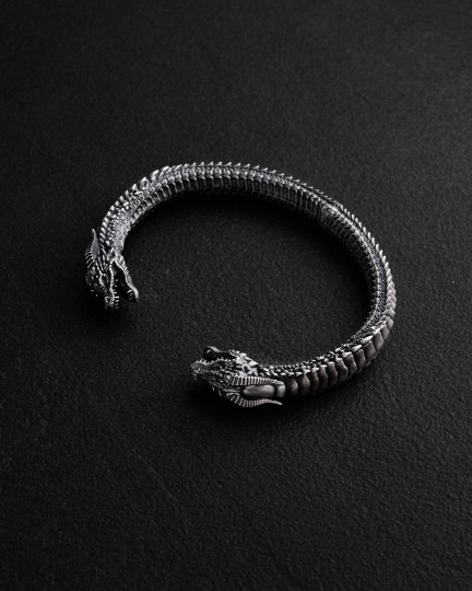 Серебряный жесткий браслет KAMPF DER DRACHEN / Браслеты + 3