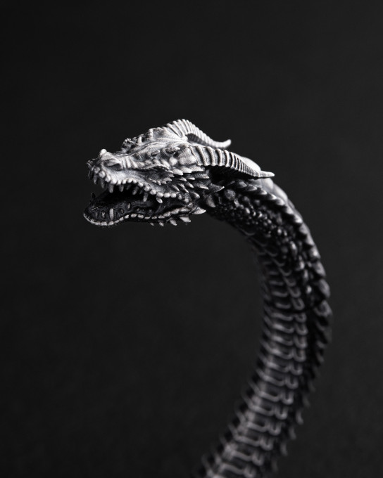 Срібний жорсткий браслет KAMPF DER DRACHEN / Браслети + 6