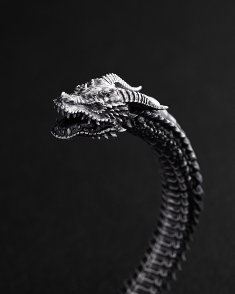 Срібний жорсткий браслет KAMPF DER DRACHEN 3