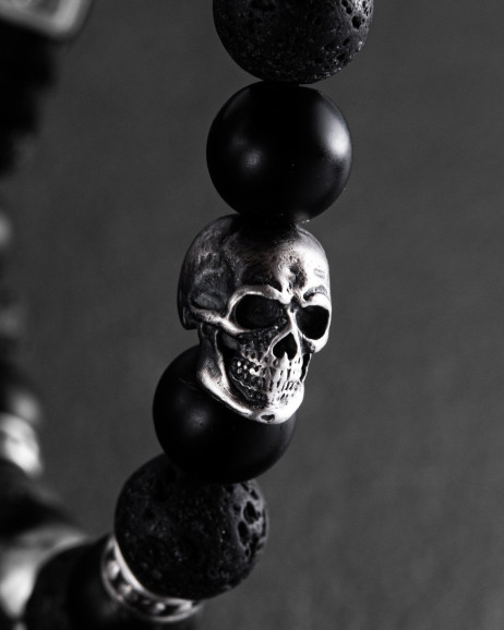 Мужской браслет SKULL. LAVA STONE 2