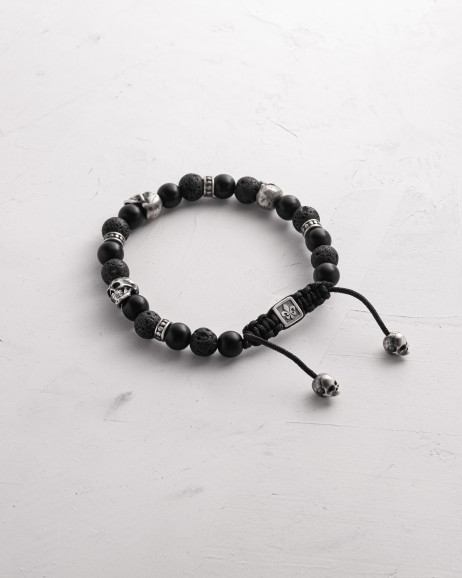 Мужской браслет SKULL. LAVA STONE 5