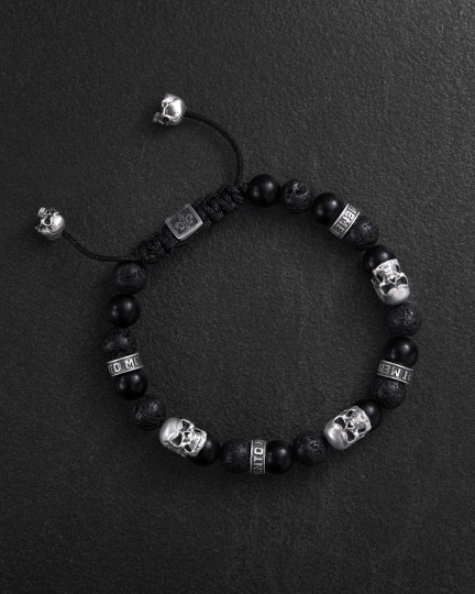 Мужской браслет SKULL. LAVA STONE / Браслеты