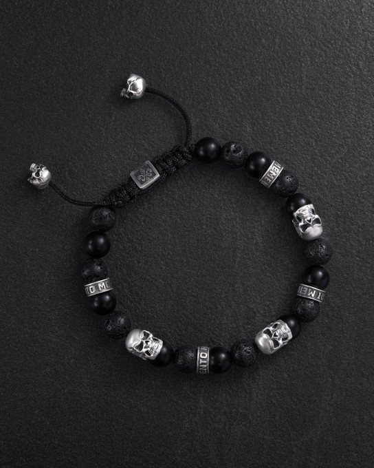 Чоловічий браслет SKULL. LAVA STONE / Браслети