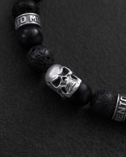 Мужской браслет SKULL. LAVA STONE / Браслеты + 2