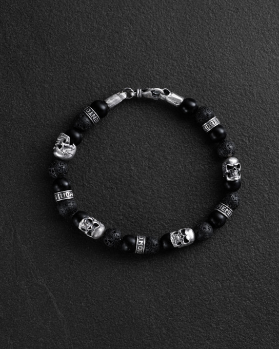 Мужской браслет SKULL. LAVA STONE / Браслеты