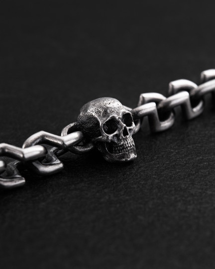 Серебряный браслет SKULL / Браслеты + 3
