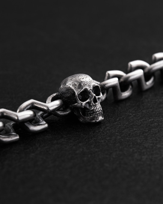 Серебряный браслет SKULL / Браслеты + 3
