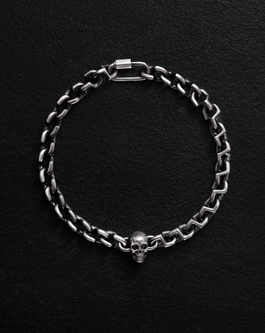 Серебряный браслет SKULL / Браслеты + 5