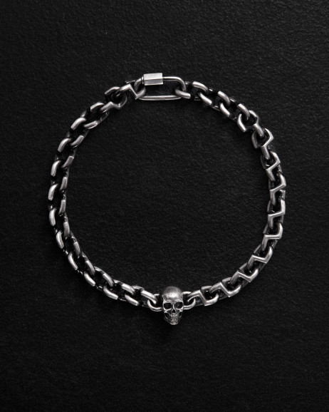 Серебряный браслет SKULL 3