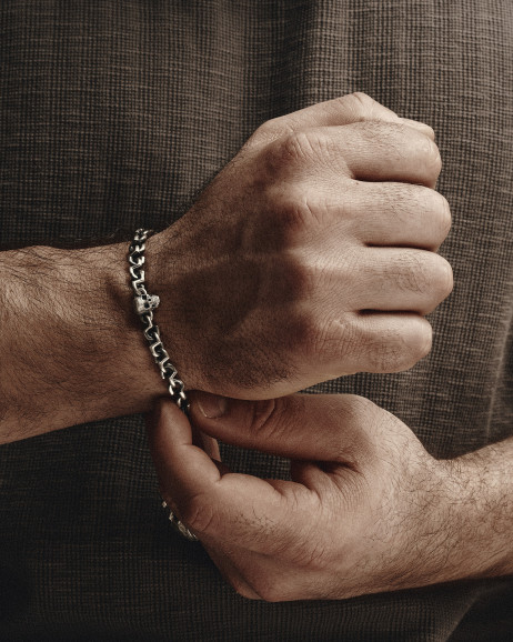 Серебряный браслет SKULL 2