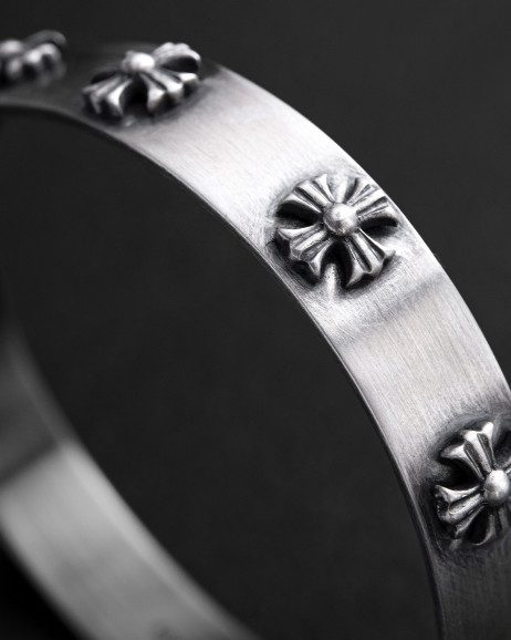 Серебряный жесткий браслет CROIX DES TEMPLIERS 2