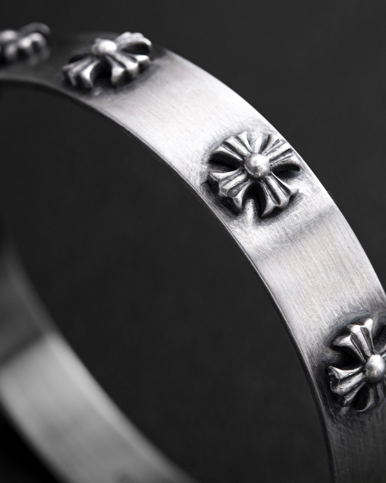 Серебряный жесткий браслет CROIX DES TEMPLIERS 2