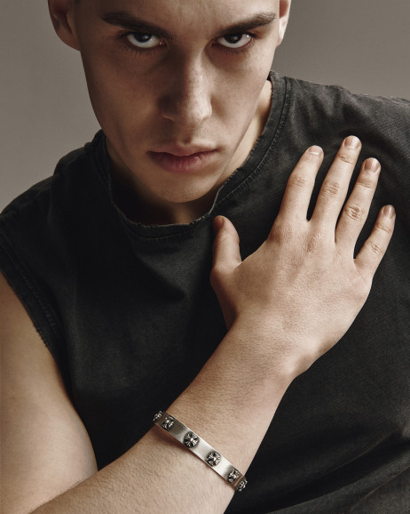 Серебряный жесткий браслет CROIX DES TEMPLIERS 2