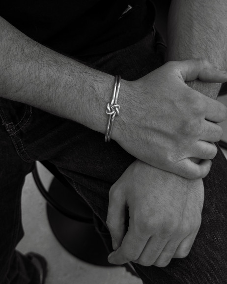 Срібний жорсткий браслет TAPPERHET 2