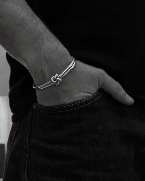 Срібний жорсткий браслет TAPPERHET 6