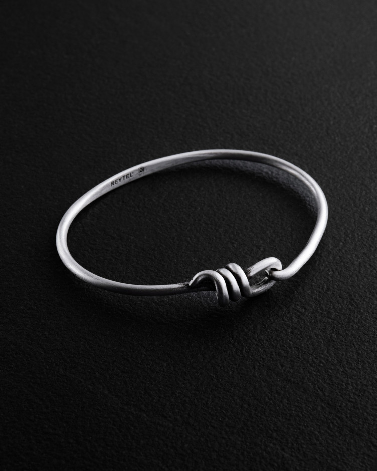 Срібний жорсткий браслет BOUCLE 6