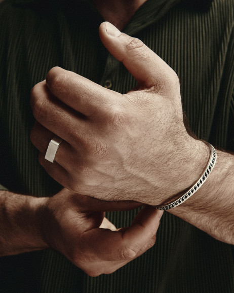 Срібний жорсткий браслет VIRTUS 2