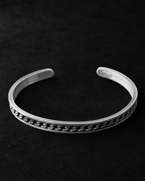 Срібний жорсткий браслет VIRTUS 7