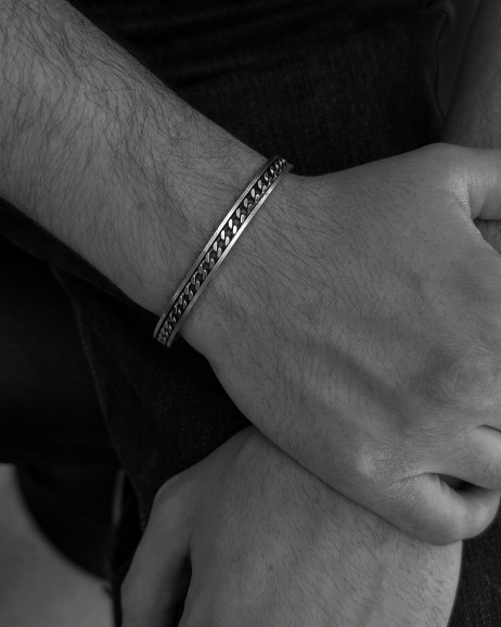 Срібний жорсткий браслет VIRTUS 2