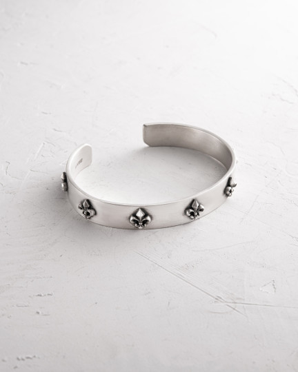 Срібний жорсткий браслет FLEUR DE LIS / Браслети + 4