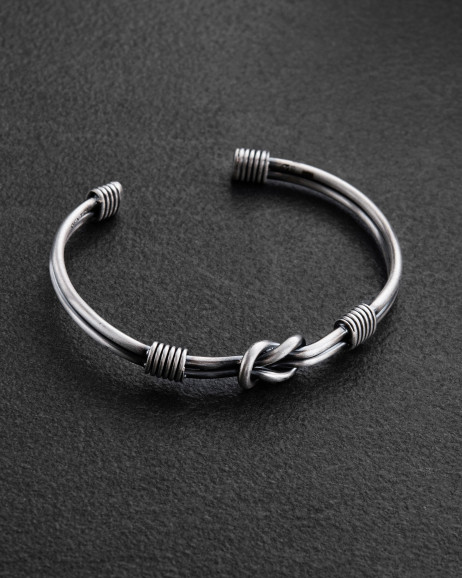 Срібний жорсткий браслет NODUS 7