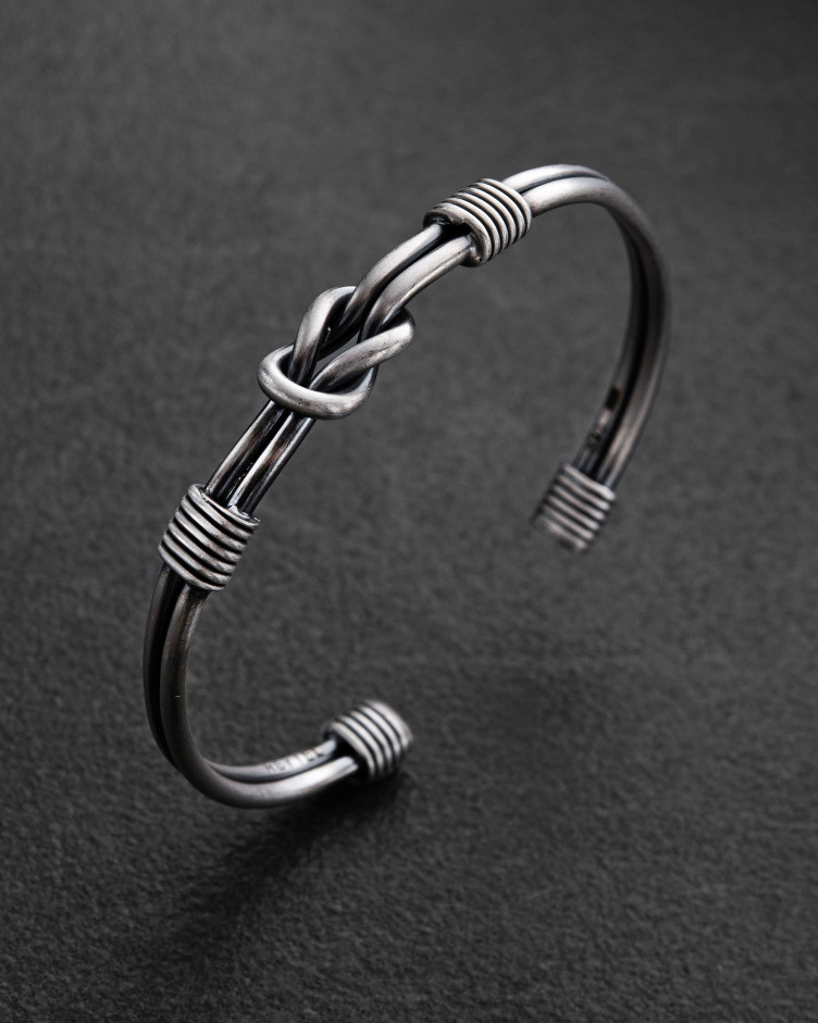 Silver bangle NODUS 6