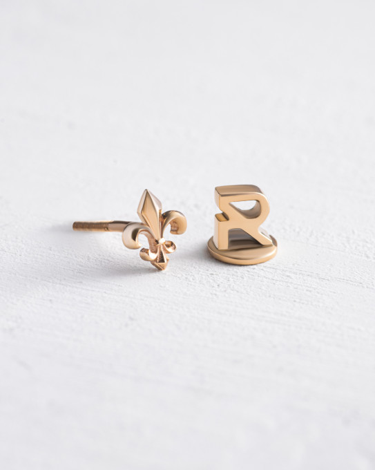Моносережка FLEUR DE LIS (жовте золото) / Сережки + 4