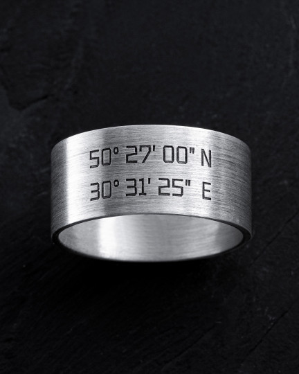 Срібний перстень COORDINATES  / Персні