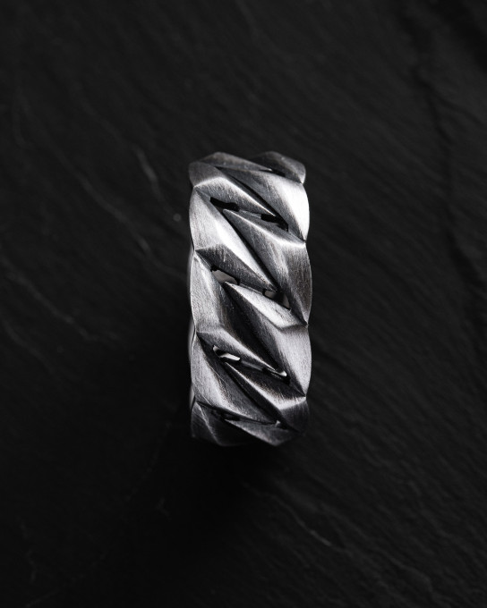 Серебряное кольцо CUBAN CHAIN / Кольца + 7