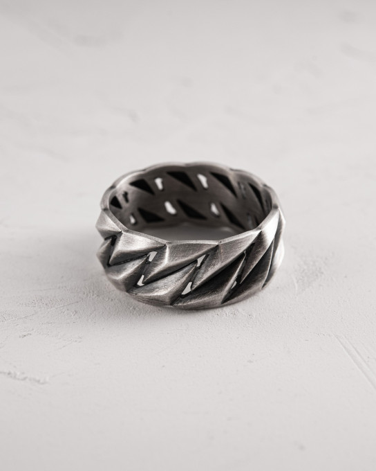Серебряное кольцо CUBAN CHAIN / Кольца + 11