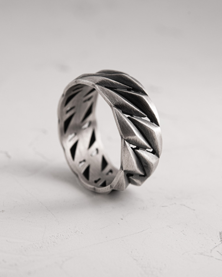 Silver ring CUBAN CHAIN 10