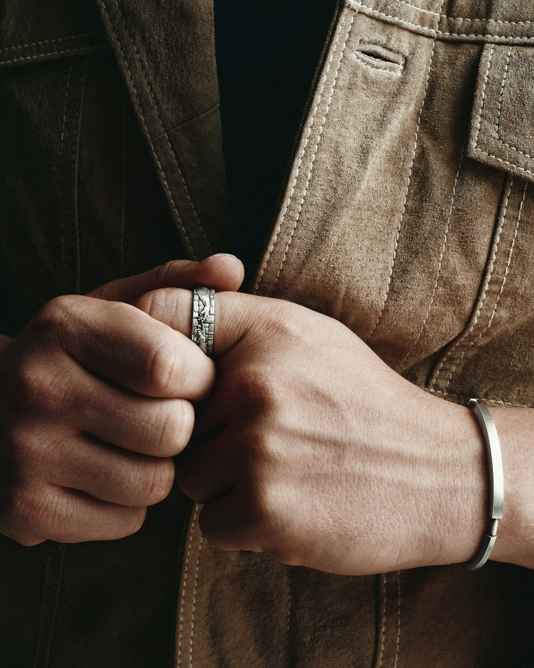 Silver ring CREATION OF ADAM - Michelangelo 2