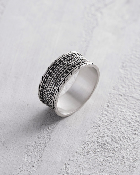 Серебряное кольцо TEXTURED / Кольца + 10
