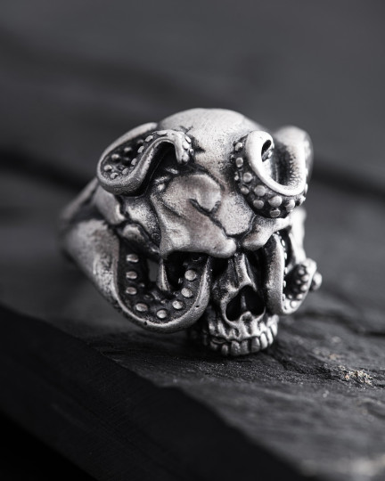 Серебряное кольцо SEA SKULL / Кольца + 4