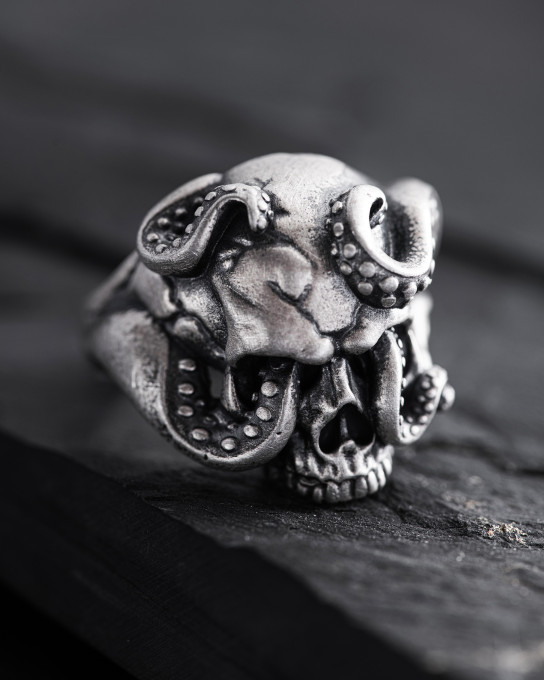 Серебряное кольцо SEA SKULL / Кольца + 6