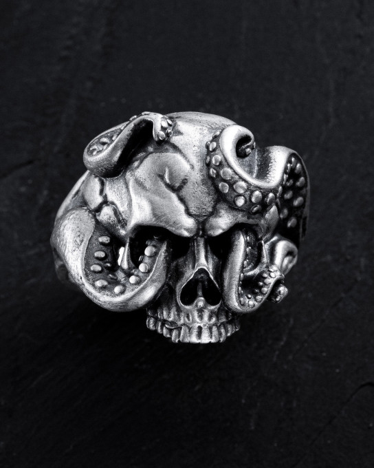 Серебряное кольцо SEA SKULL / Кольца + 4