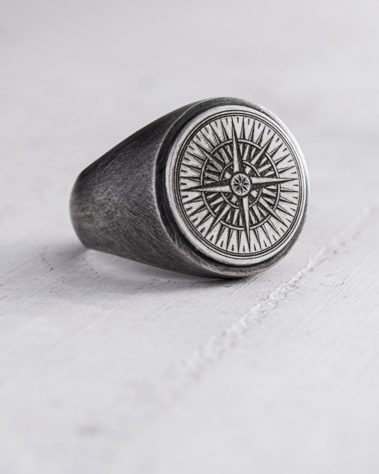Серебряное кольцо COMPASS ROSE / Кольца + 6