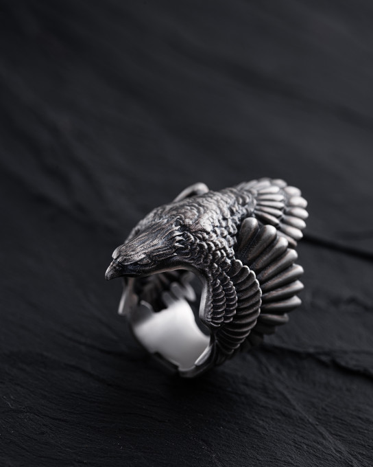 Срібний перстень THE EAGLE / Персні + 9