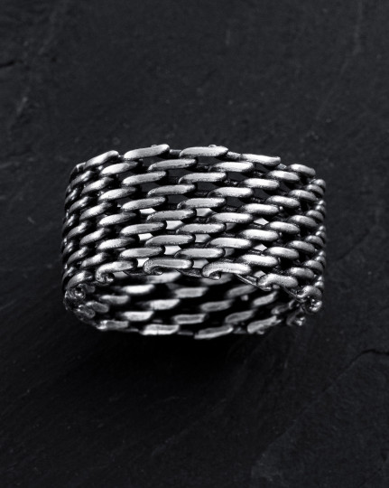 Срібний перстень WEAVE / Геометрія