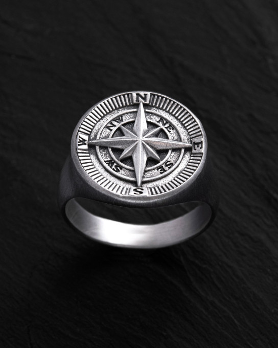 Серебряное кольцо COMPASS. POLAR STAR / Кольца + 10