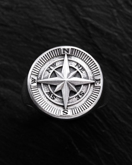 Срібний перстень COMPASS. POLAR STAR / Персні + 3