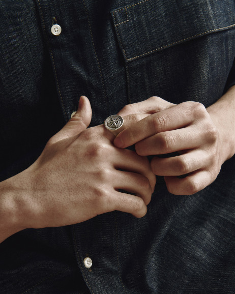 Срібний перстень COMPASS. POLAR STAR 4