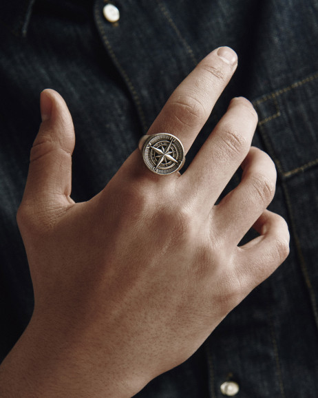 Срібний перстень COMPASS. POLAR STAR 6