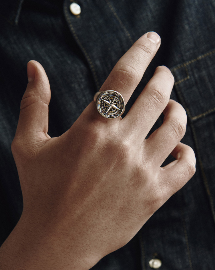 Срібний перстень COMPASS. POLAR STAR 6