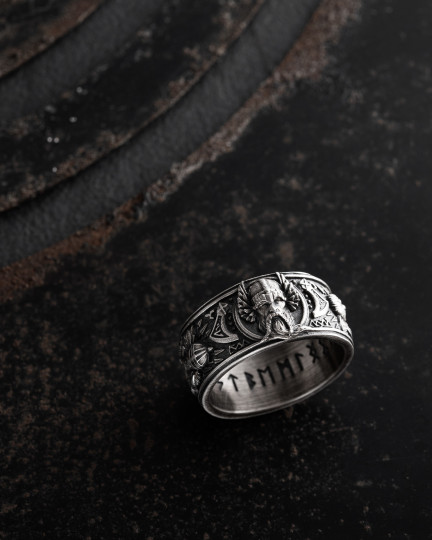 Срібний перстень VIKINGENES FORFEDRE. RUNES / Персні + 3
