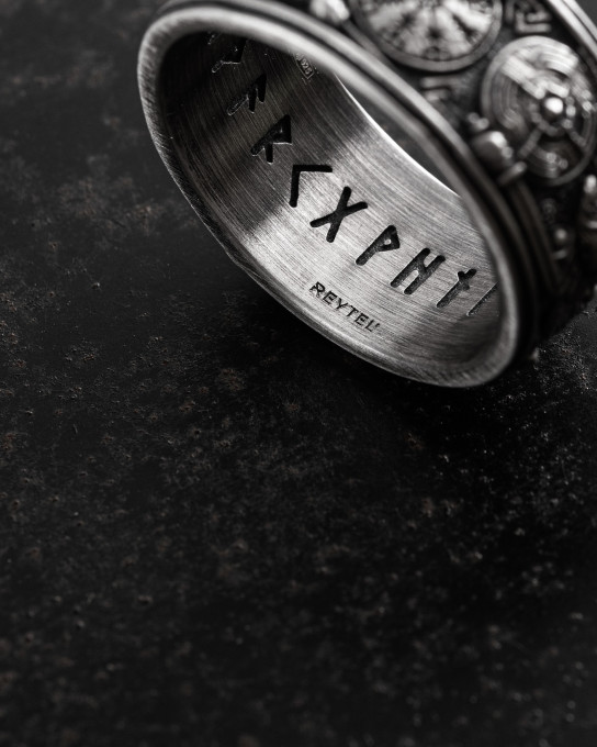 Срібний перстень VIKINGENES FORFEDRE. RUNES / Персні + 9