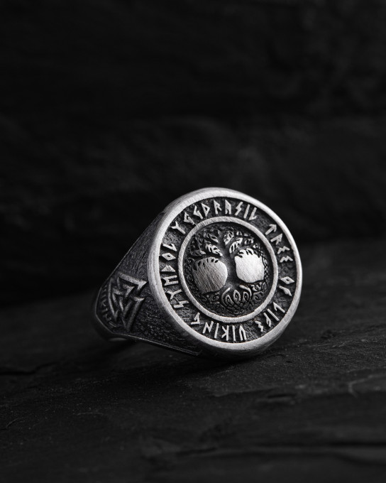 Серебряное кольцо YGGDRASIL TREE OF LIFE VIKING / Кольца + 6