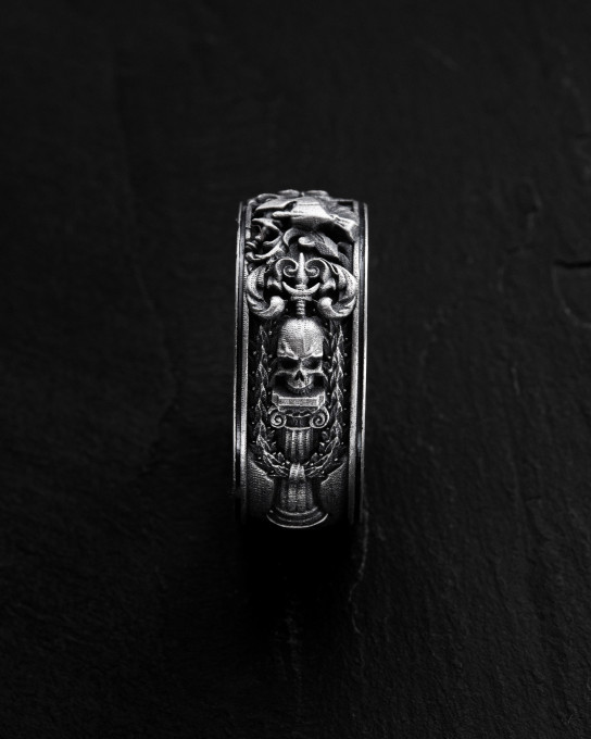 Срібний перстень GLADIATOR. MEMENTO MORI / Персні + 3