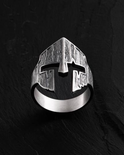Серебряное кольцо SPARTAN WARRIOR'S HELMET / Кольца + 3
